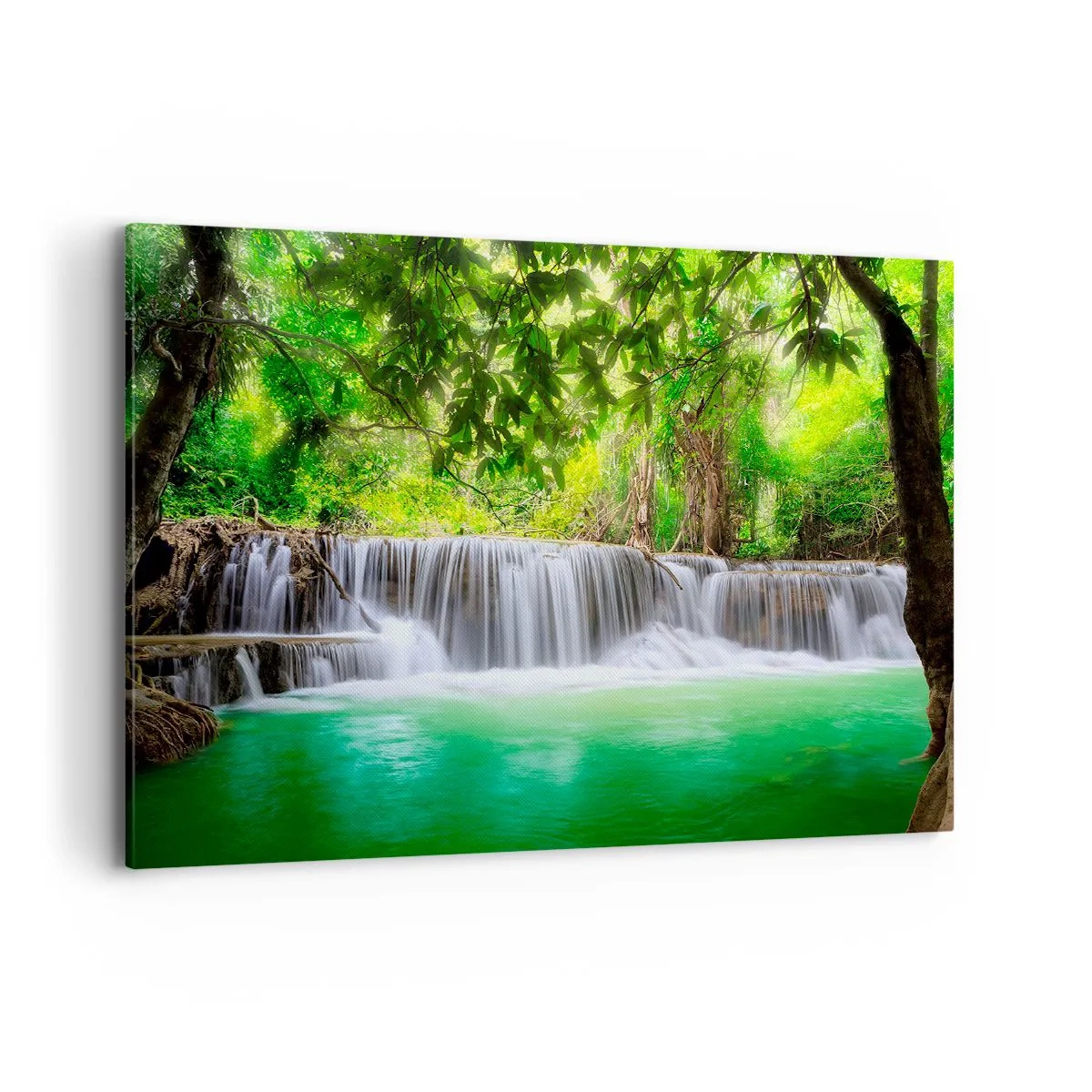 Canvas picture - Cascade in Green - 120x80 cm