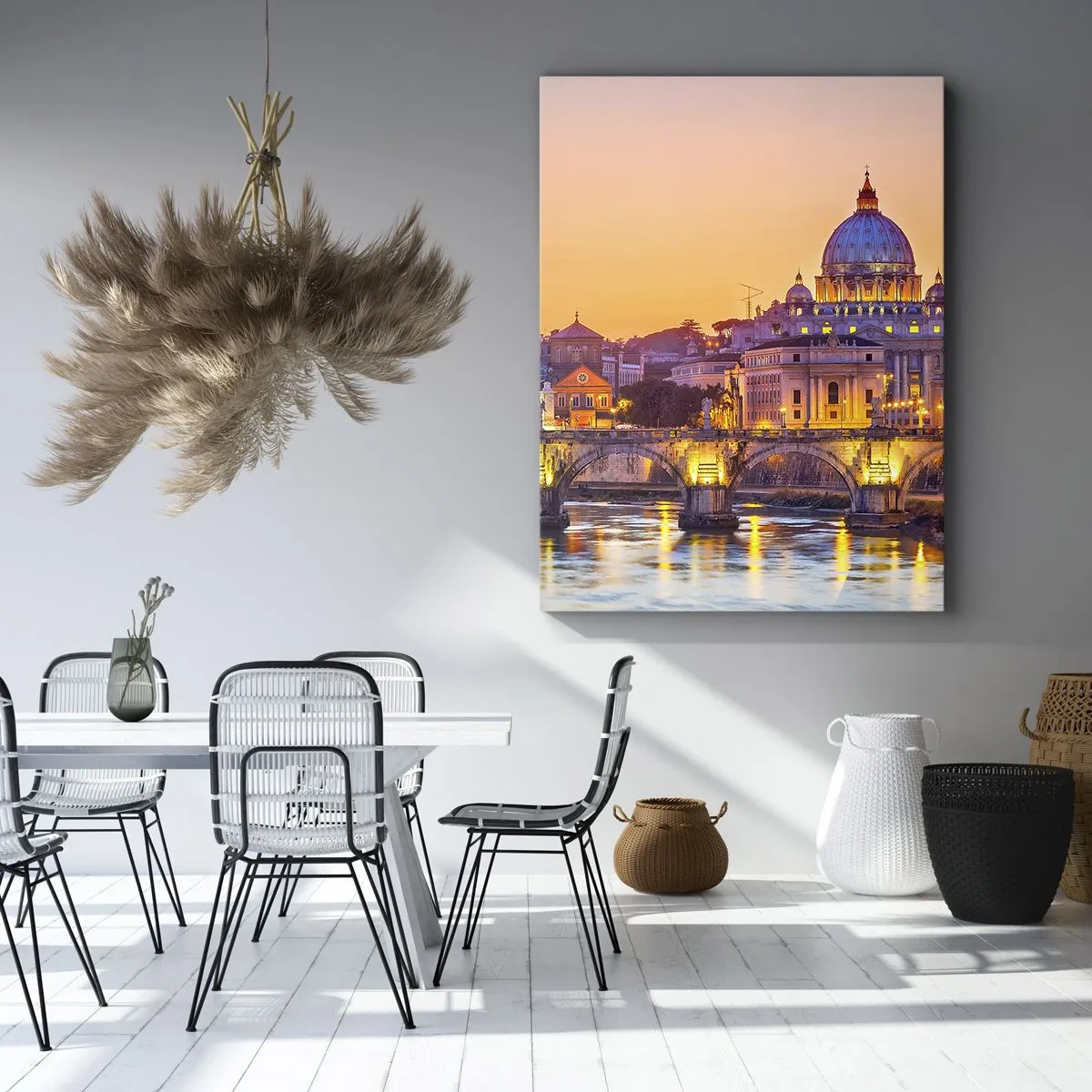Canvas picture - Twilight over Eternal City - 65x120 cm