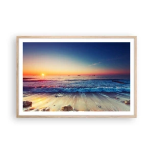 Poster in light oak frame - What Is behind the Horizon? - 91x61 cm