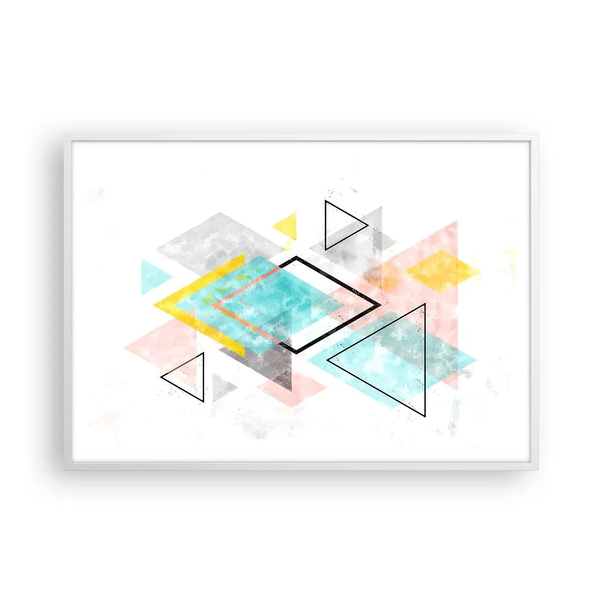 Poster in white frmae - Geometric Play - 100x70 cm