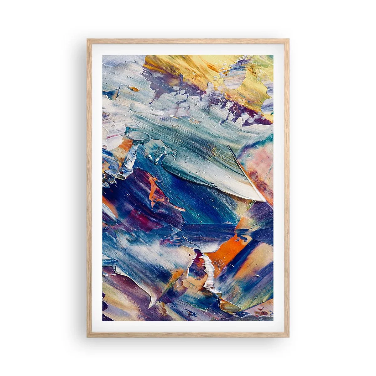 Poster in light oak frame - Whirlwind of Colour - 61x91 cm