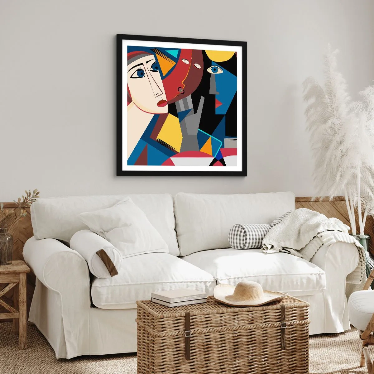 Poster in black frame - Conversation of Cubists - 30x30 cm