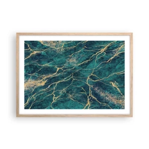 Poster in light oak frame - Gold Vein - 70x50 cm