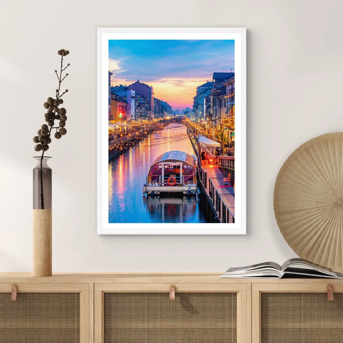 Poster in white frmae - Evening of Light and Fun - 50x70 cm