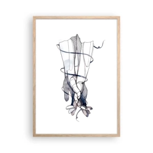 Poster in light oak frame - Study of Touch - 50x70 cm