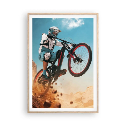 Poster in light oak frame - Madness on Wheels - 70x100 cm