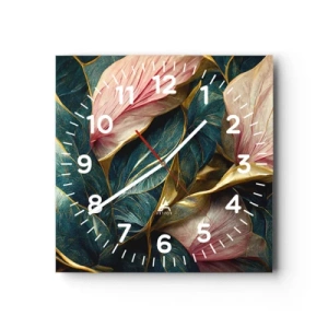 Wall clock - Clock on glass - Natural Elegance and Style - 30x30 cm