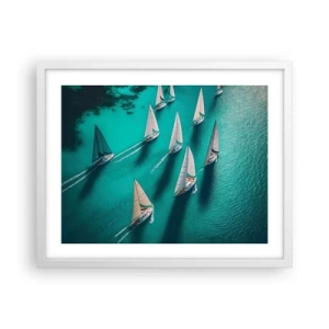 Poster in white frmae - Competing with the Wind - 50x40 cm
