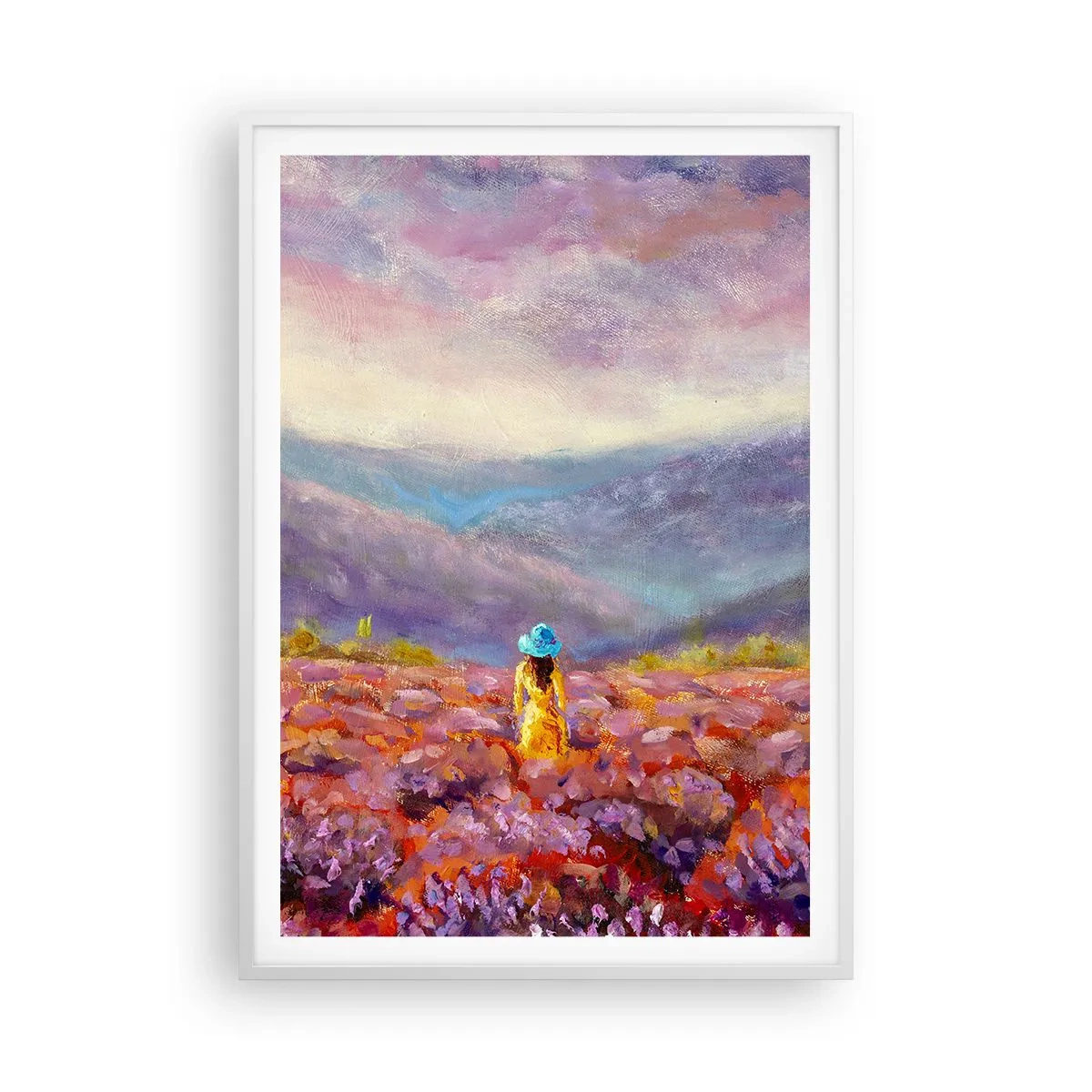 Poster in white frmae - In Lavendar World - 70x100 cm