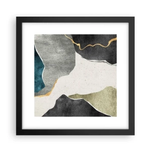 Poster in black frame - Mosaic Composition with a Gold Thread - 30x30 cm