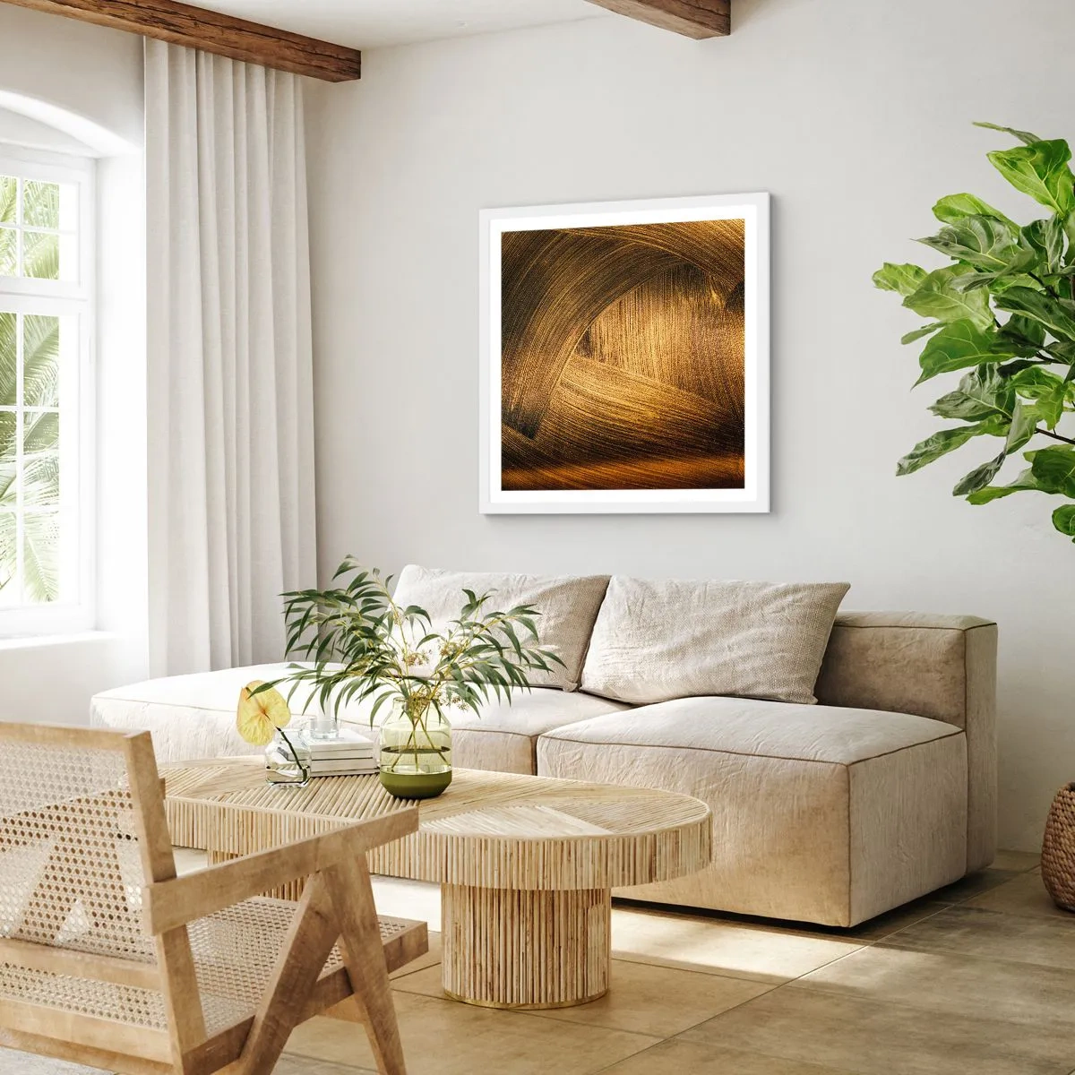 Poster in white frmae - In a Golden Labirynth - 50x50 cm