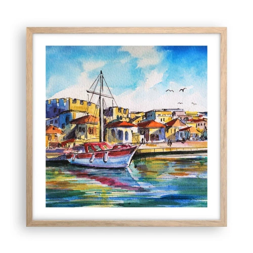 Poster in light oak frame - Rainbow Afternoon - 50x50 cm