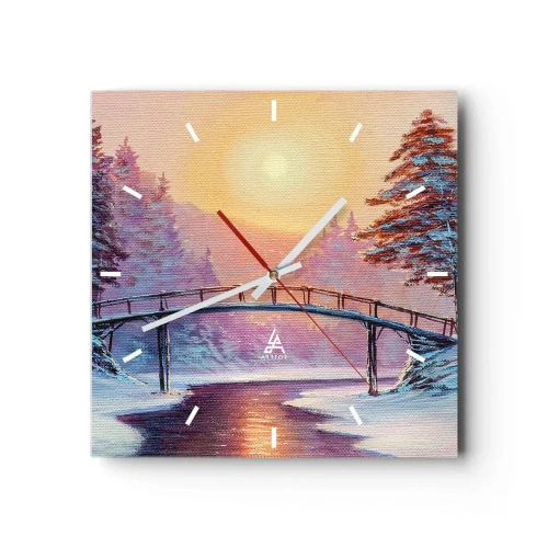 Wall clock - Clock on glass - Four Seasons - Winter - 40x40 cm