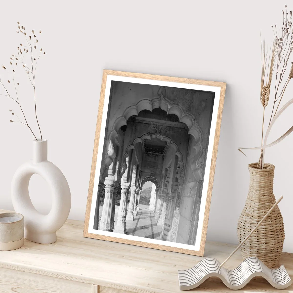 Poster in light oak frame - This is a Place of Fairytales of the East - 40x50 cm