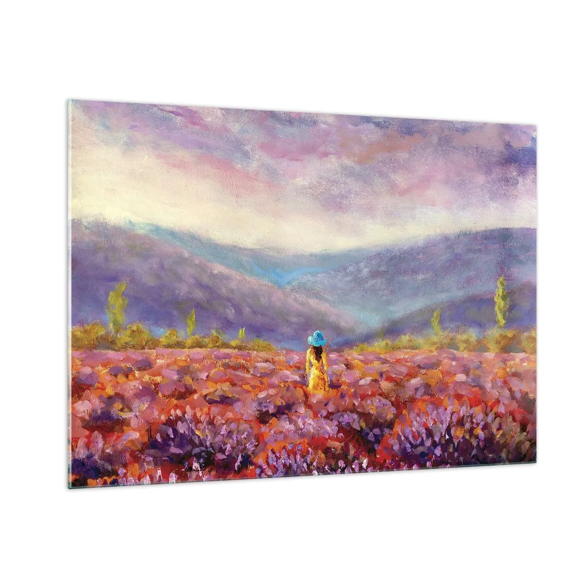 Glass picture - In Lavendar World - 100x70 cm
