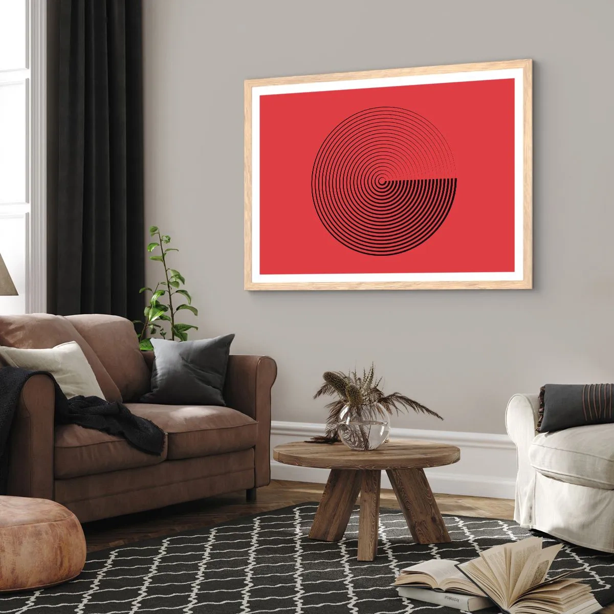 Poster in light oak frame - Circular Movement - 100x70 cm