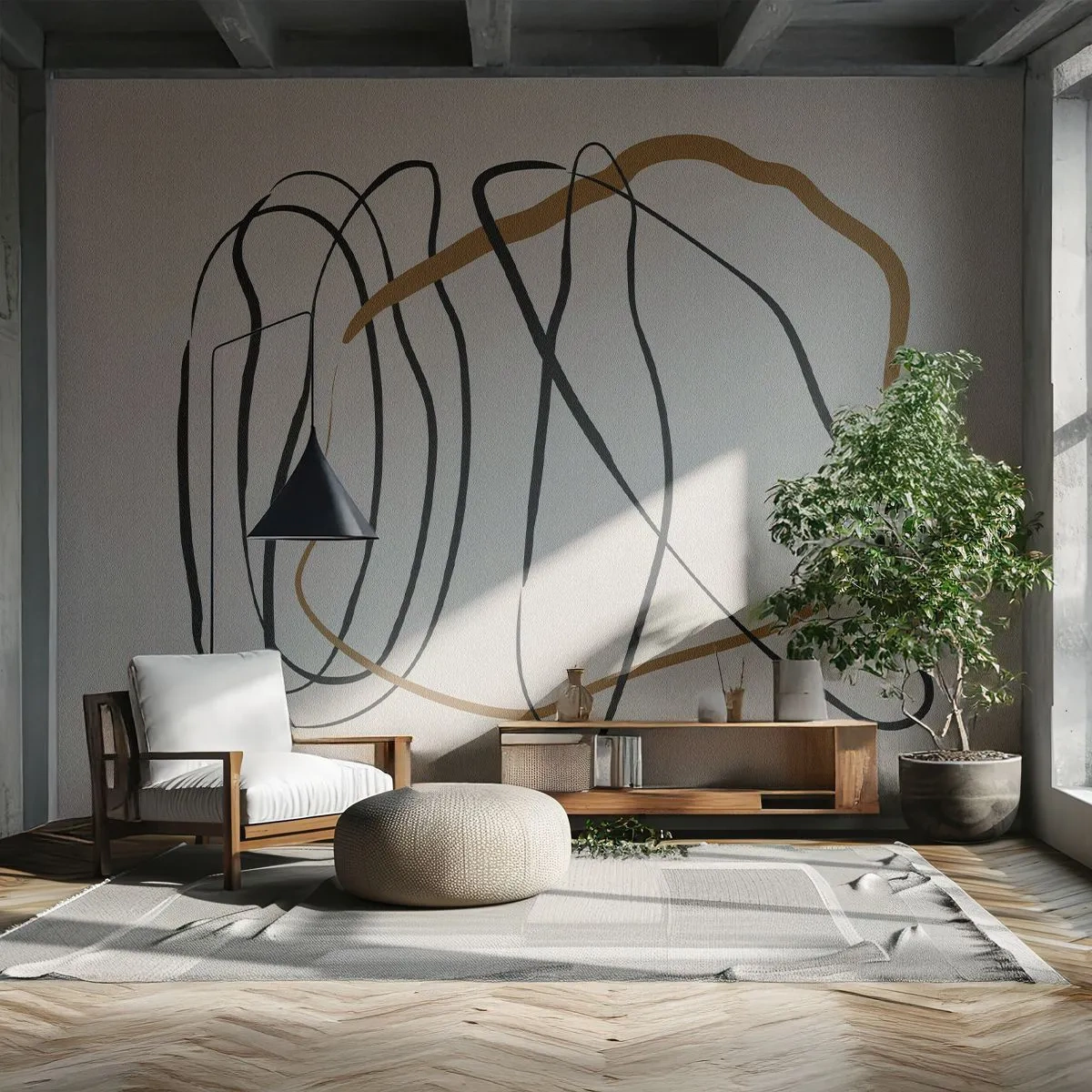 Photo Wallpaper Standard Eco - Composition - Dance of Possession - Piece, Minimalistic, Art Deco - 350x256 cm