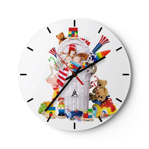 Wall clock - Clock on glass - Child's Toys - 40x40 cm