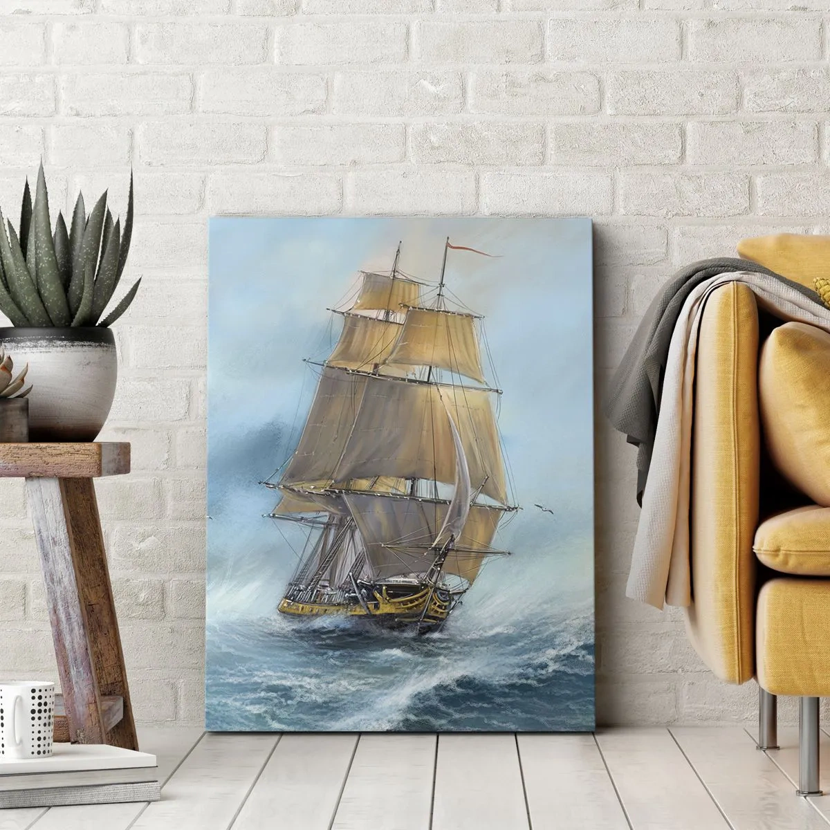 Canvas picture - Gliding on the Waves - 45x80 cm