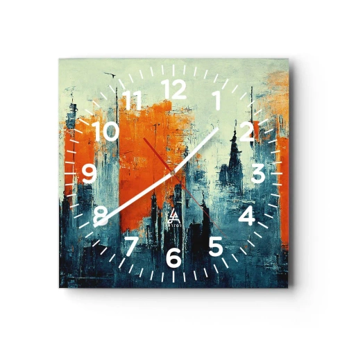 Wall clock - Clock on glass - Modern Landscape - 40x40 cm