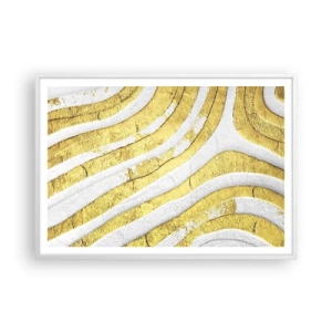 Poster in white frmae - Composition in White and Gold - 100x70 cm