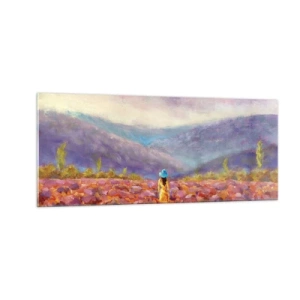 Glass picture - In Lavendar World - 100x40 cm