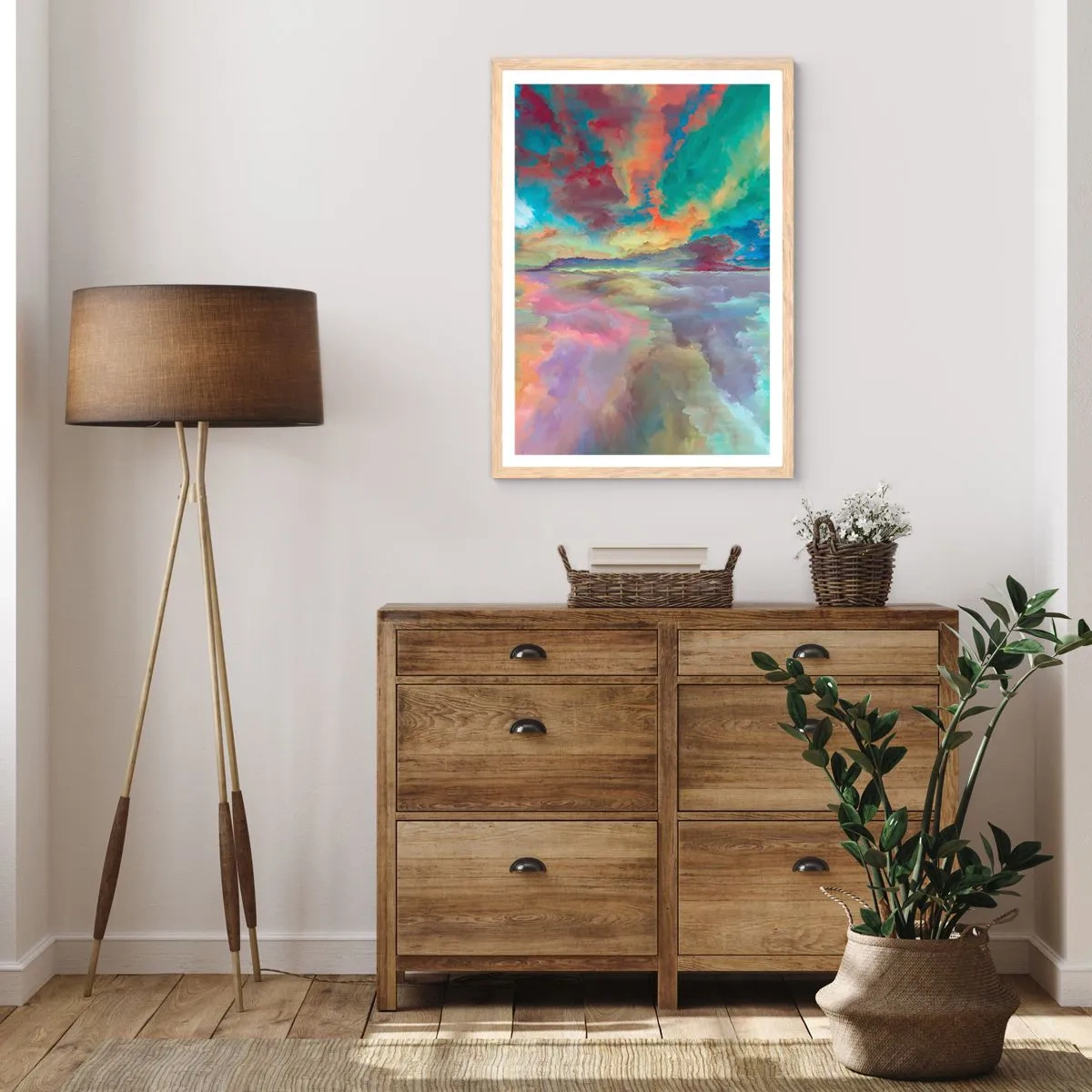 Poster in light oak frame - Two Skies - 61x91 cm