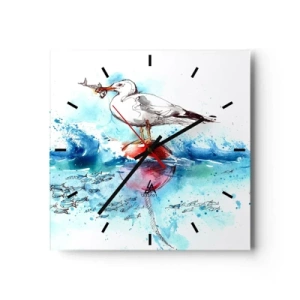 Wall clock - Clock on glass - Good Catch - 40x40 cm