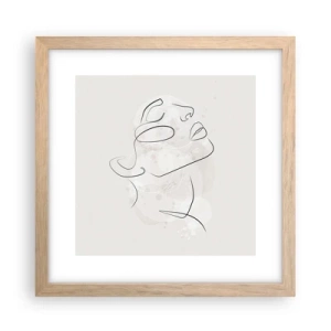 Poster in light oak frame - Outline of Happiness - 30x30 cm