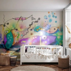 Self-Adhesive Photo Wallpaper Deluxe Sticker - No Words! - Abstraction, Fish, Graphics - 300x210 cm