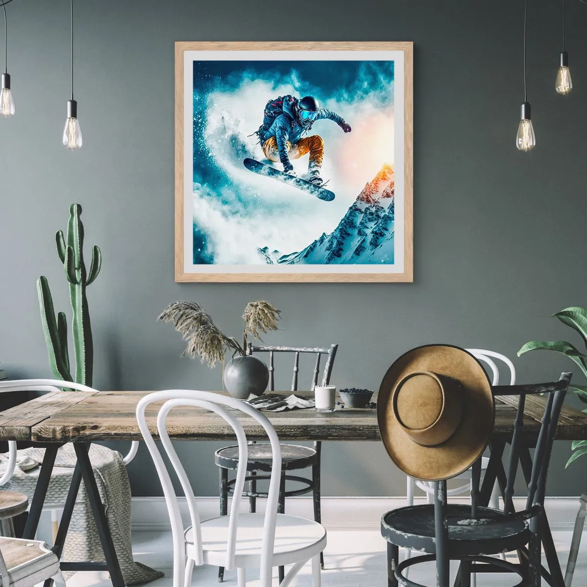 Poster in light oak frame - Extreme Emotions - 50x50 cm