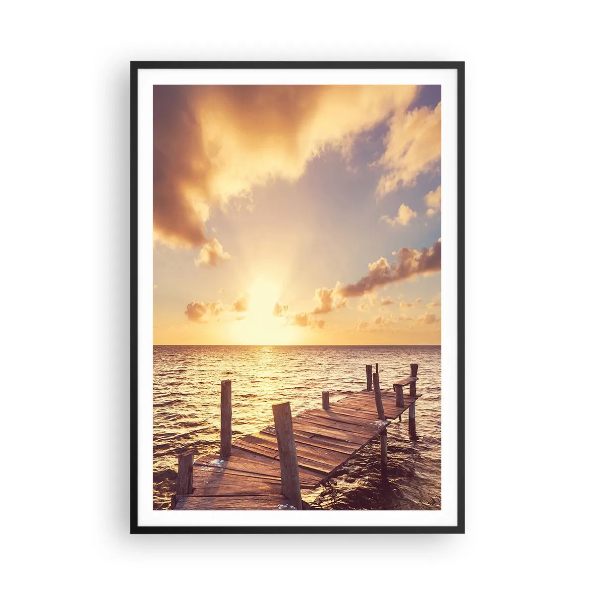 Poster in black frame - Golden Land of Tranquility - 70x100 cm