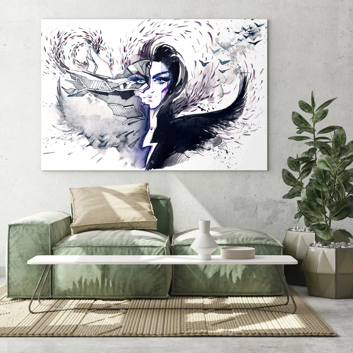 Glass picture - Demonic and Beautiful - 120x80 cm