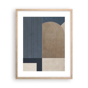 Poster in light oak frame - Composition of Simplicity and Curvature - 40x50 cm