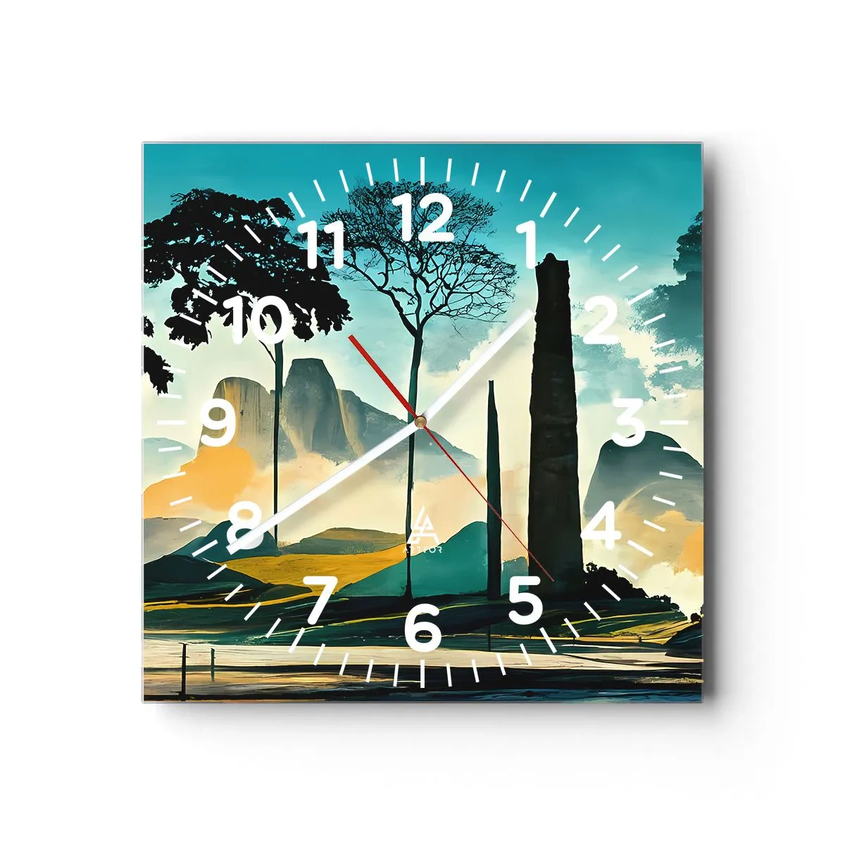 Wall clock - Clock on glass - Higher and Higher - 40x40 cm