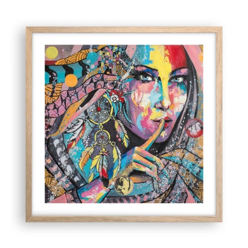 Poster in light oak frame - Don't Talk Until You Understand - 50x50 cm