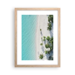 Poster in light oak frame - Holidays in Paradise - 30x40 cm