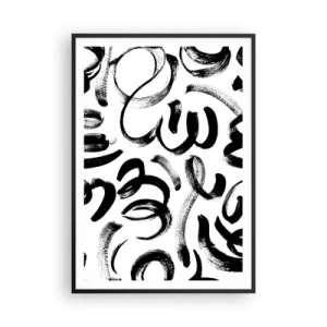 Poster in black frame - Black on White - 70x100 cm