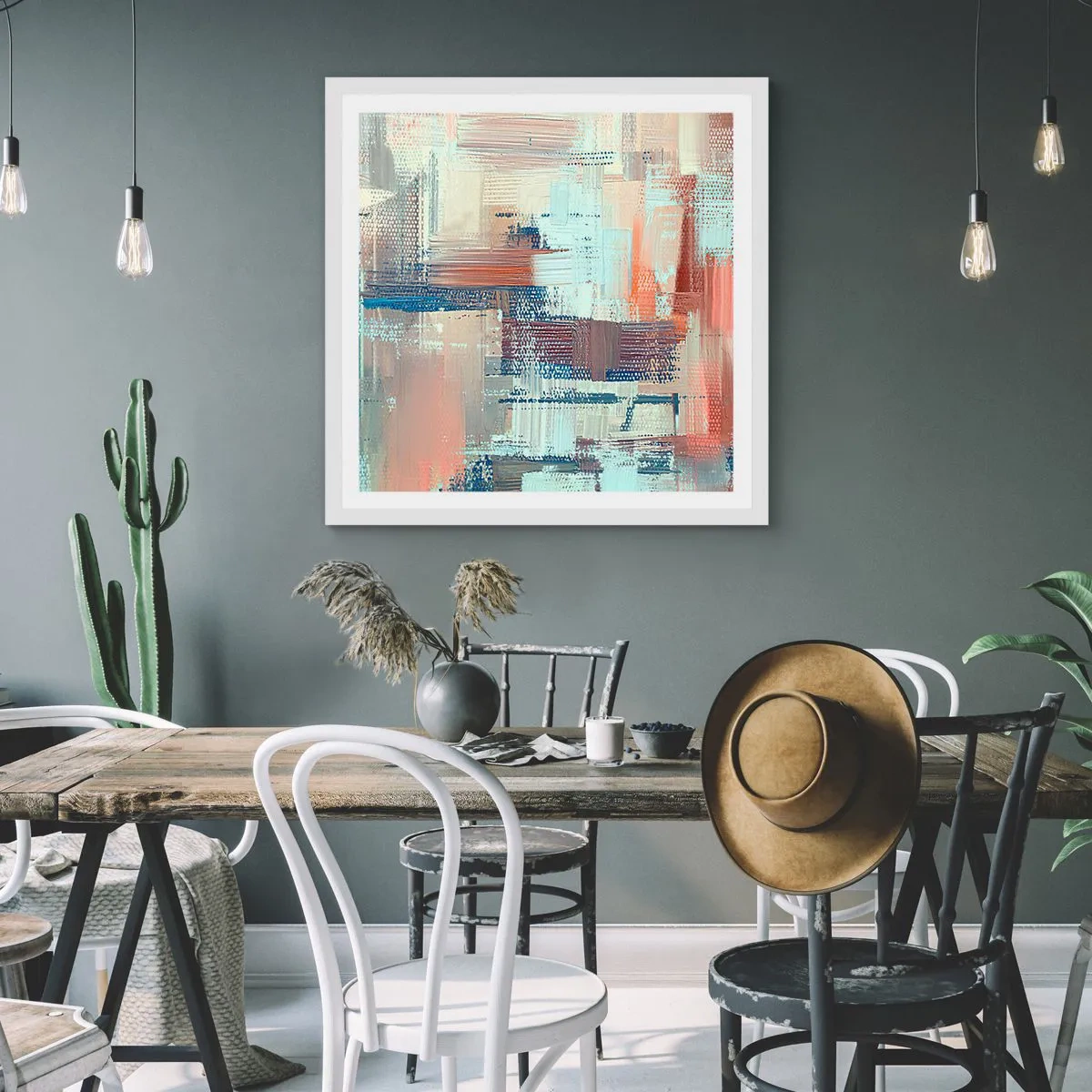 Poster in white frmae - Reaching Light - 30x30 cm