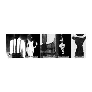 Photo Wallpaper Sample Premium Canvas - Noir Atmosphere - Abstraction, Woman and Man, Fashion - 100x30 cm