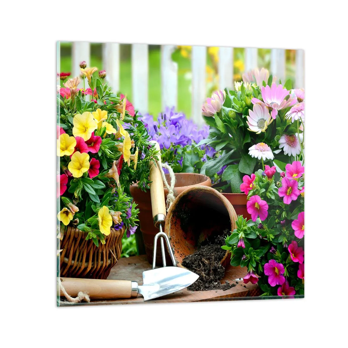 Glass picture - In the Garden - 40x40 cm