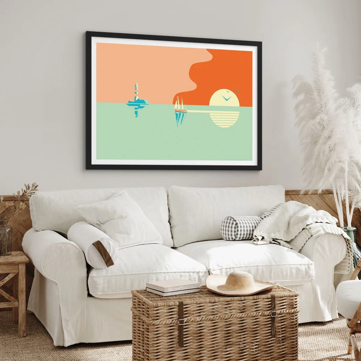 Poster in black frame - Ideal Sea Landscape - 70x50 cm