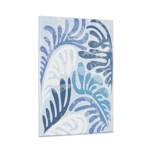 Glass picture - Blue Ferns - 80x120 cm
