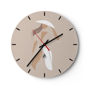 Wall clock - Clock on glass - Fashion Is Fun - 40x40 cm