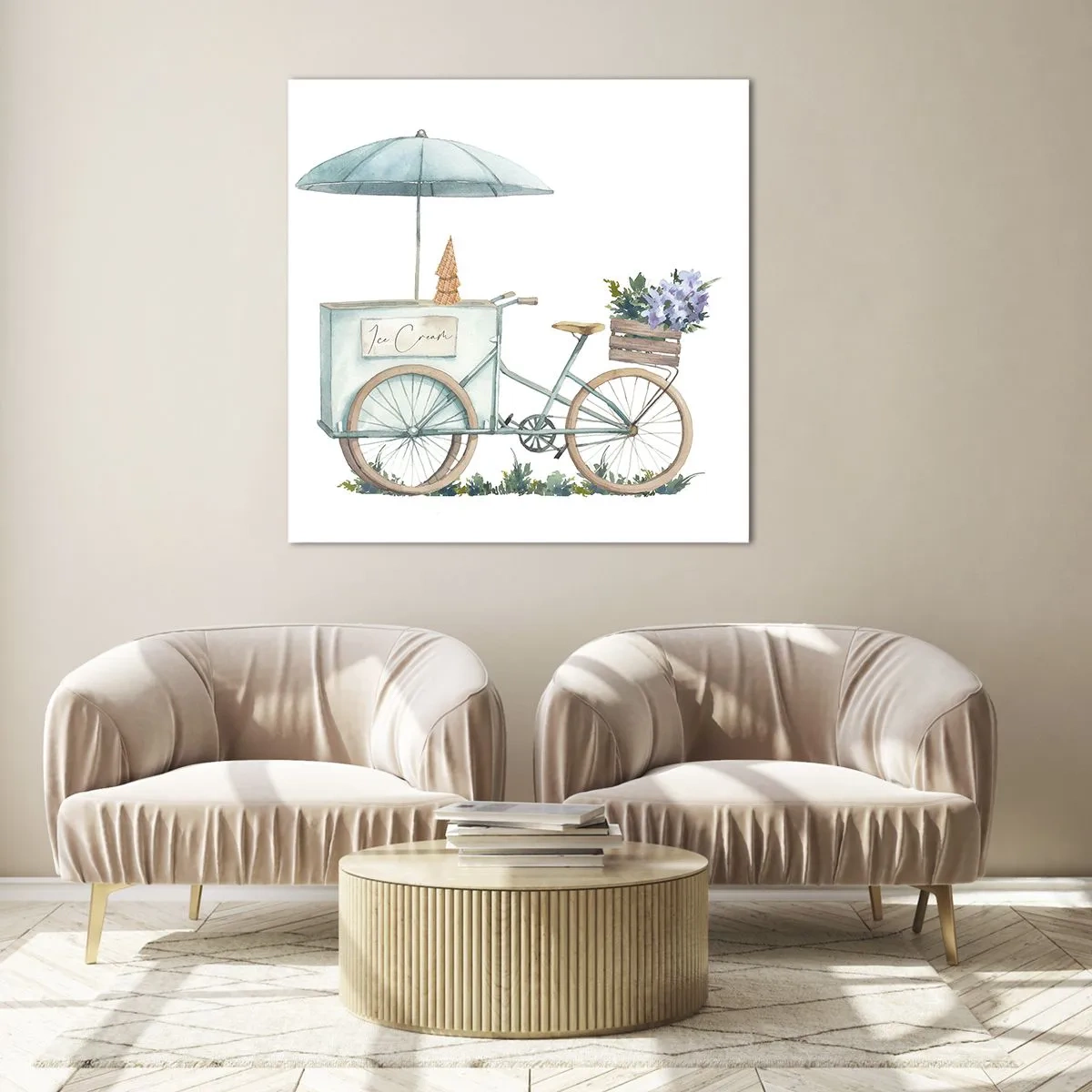 Glass picture - Sweet Memory of the Summer - 50x50 cm