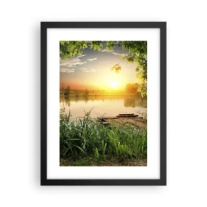 Poster in black frame - Landscape in a Green Frame - 30x40 cm