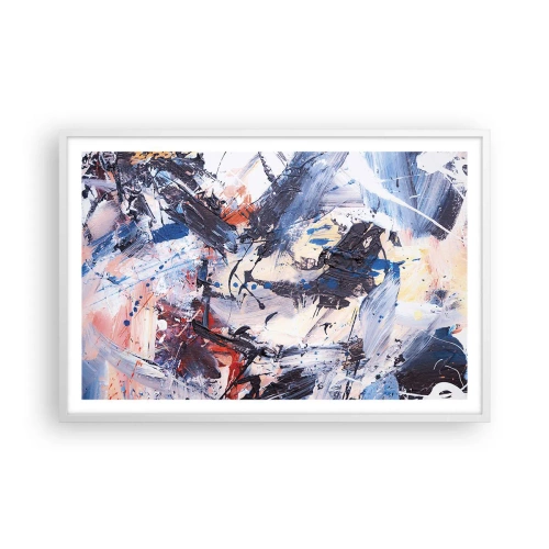 Poster in white frmae - Crazy Dance of Abstraction - 91x61 cm