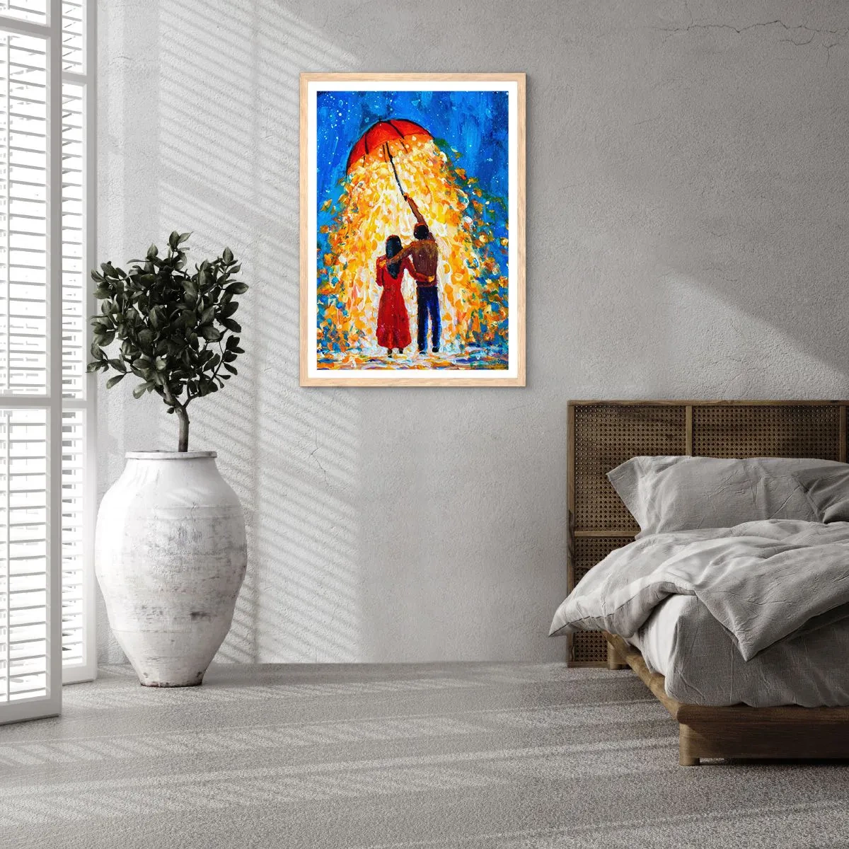 Poster in light oak frame - Magic of a Rainy Evening? - 50x70 cm