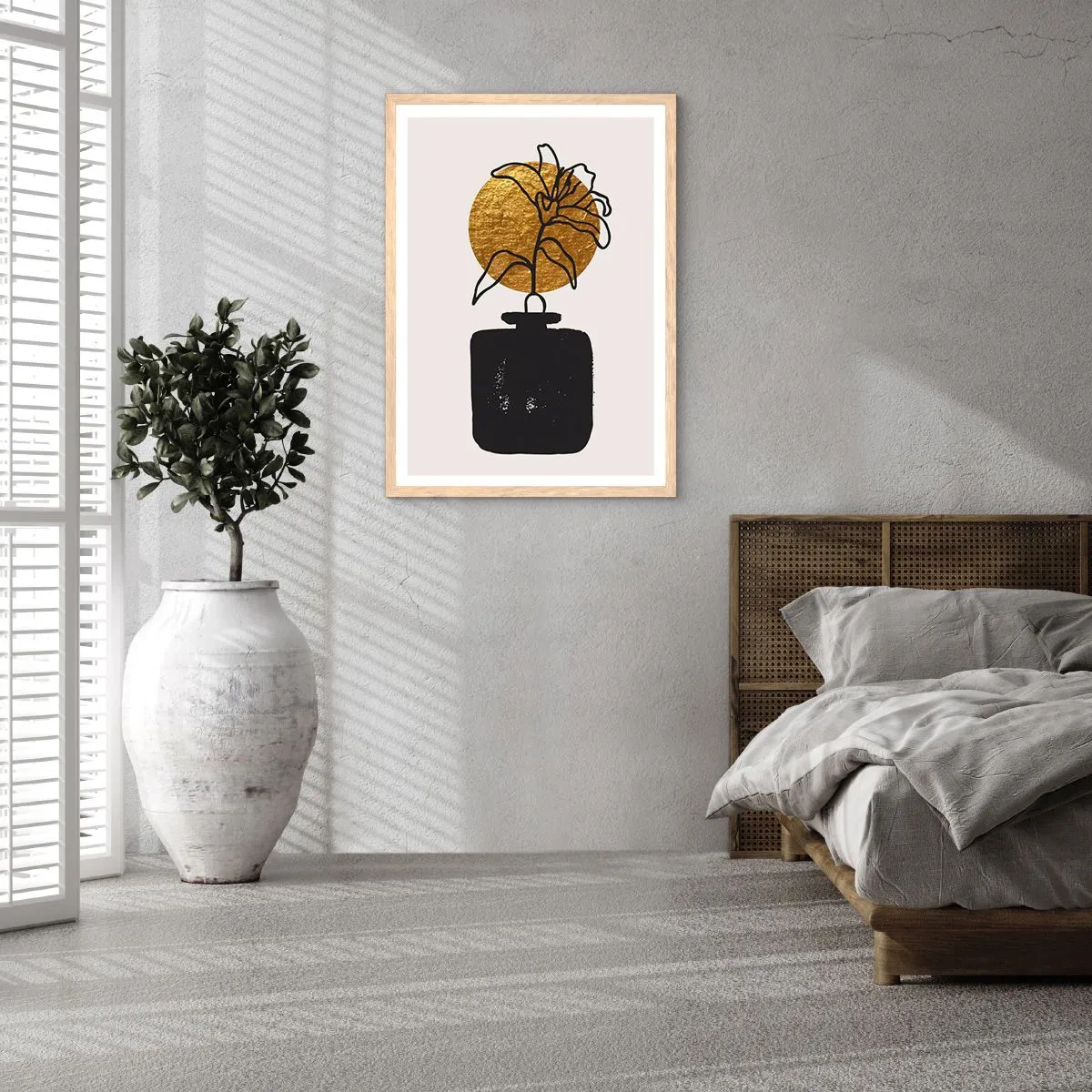 Poster in light oak frame - Beauty Precious as Gold - 70x100 cm