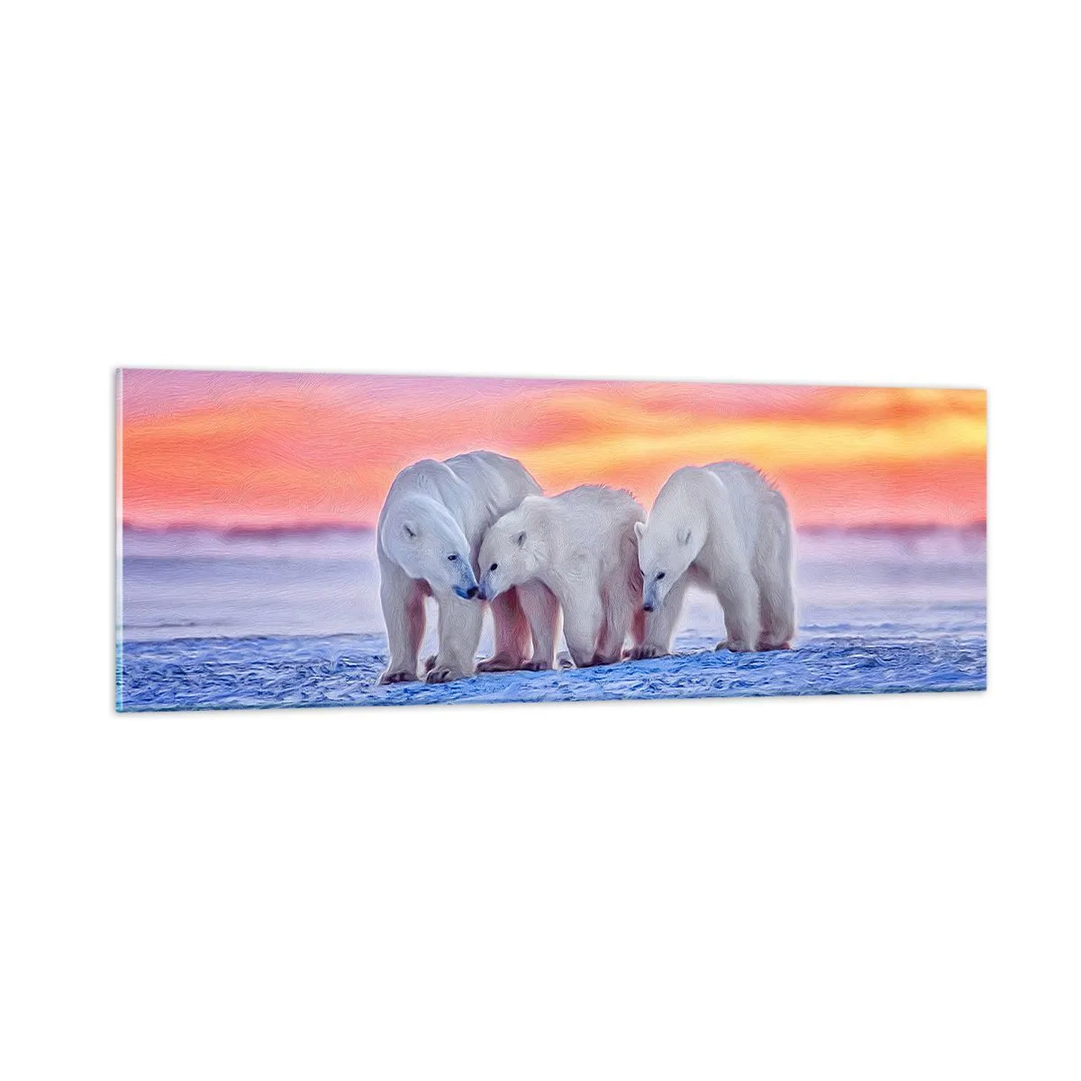Glass picture - Family Warmth Is Enough - 90x30 cm